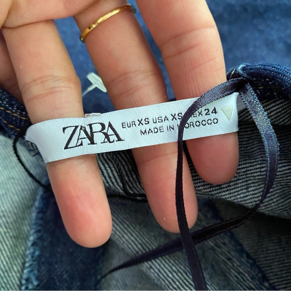 π ZARA DARK WASH DENIM PUFF SLEEVE MAXI DRESS! - Picture 14 of 16